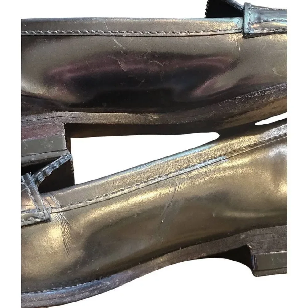 Tory Burch Loafers Women's 7 Pewter Metallic Leather Driving Shoes